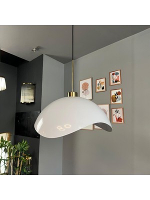 Bamyum Luna Beyaz Tekli Avize Ince Eskitme Başlık Sarkıt Lamba Restoran Salon Aydınlatma