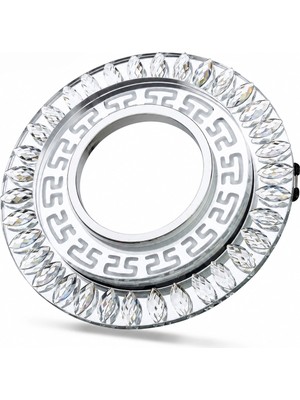 Mercora Tech 1 Adet Noas YL65 1757 Flora LED Çerçeveli 4000K + Mavi Yuvarlak Kristal Cam Spot GU10 Duy