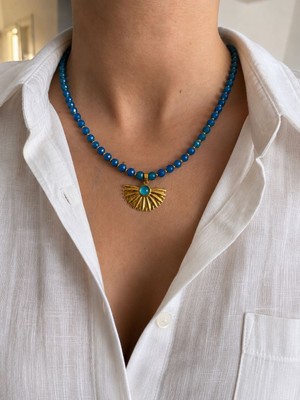 Sun Jewellery Soleil Apatit – Doğal Taşlı Çelik Kolye