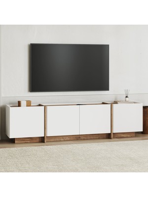 Rani Mobilya Rani Home Tv Ünitesi Beyaz - Atlantik Çam 180 cm AA-5327