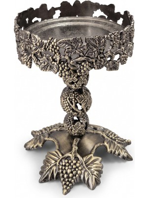 Rasha Collection Üzüm Salkımı Desenli Eskitme Görünümlü Metal Şamdan