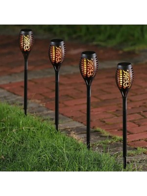 Forestia Solar Güneş Enerjili Bahçe Aydınlatma & Alev Efektli Solar Bahçe Lambası & 50 cm Meşale