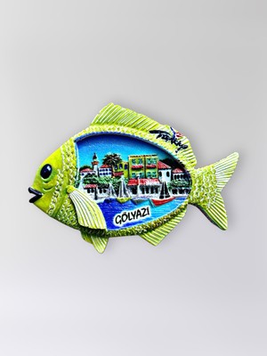 Mundy Gölyazı Polyester Kabartmalı Magnet 8,5 x 6 cm Dekoratif Hediyelik Buzdolabı Süsü (KOD:1752)