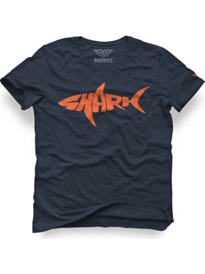 Tarrzzcom Unisex %100 Pamuklu Regular Kalıp Köpekbalığı Baskılı Tişört - Shark Tasarım Tişört
