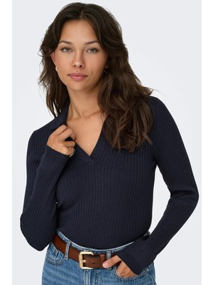 Only Kadın Onlkaya Polo Yaka Kazak 15344841 Lacivert