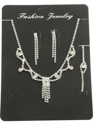 Techora Sale Kare Taşlı Set Kolye