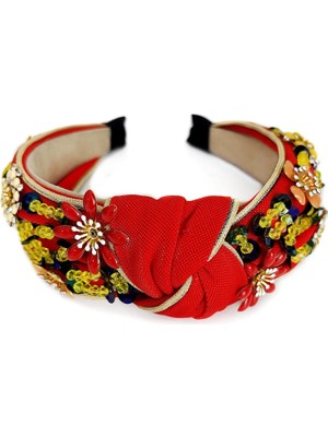 Renas Store Qtmy Yapay Elmas Kristal Geniş Saç Bantları Düğüm Türban Moda Vintage Saç Bandı Elastik Saç Çemberleri Kadınlar Kızlar Için Saç Aksesuarları, Mor (Kırmızı 1)
