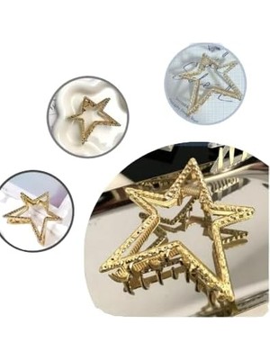 Renas Store Yıldız Model Yüksek Kalite Kararmaz 6 cm Metal Toka