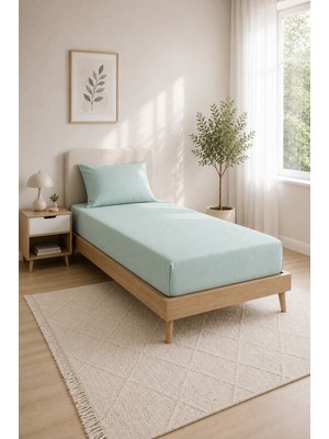 Luna Sacra Çarşaf + Yastık Kılıfı Seti Pamuklu Fitted Lastikli Tek Kişilik