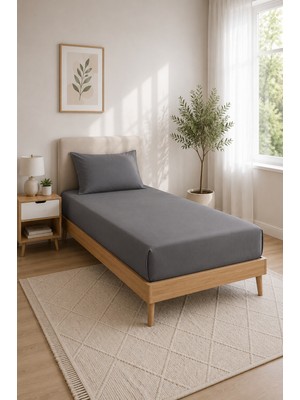 Luna Sacra Çarşaf + Yastık Kılıfı Seti Pamuklu Fitted Lastikli Tek Kişilik