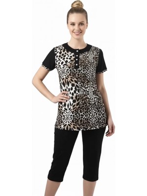 Hace Bazaar Hmd Kadın Leopar Taytlı Takım 60018