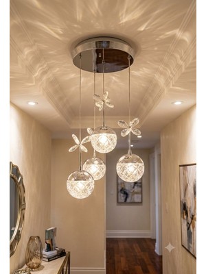 ZM Aydınlatma 4'lü Desenli LED Top Avize