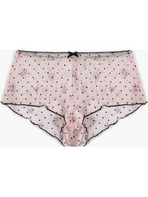 Koton Fiyonk Detaylı Çiçek Desenli Puantiyeli Mini Şort Pijama Altı