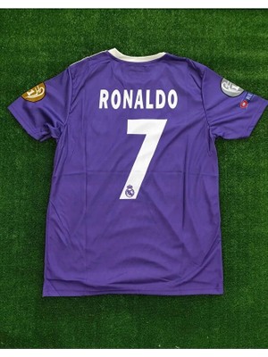 Fair City Reall Madridd 2017 Cardiff Şampiyonlar Ligi Finali Cristiano Ronaldo Forması (Kısa-Kol)
