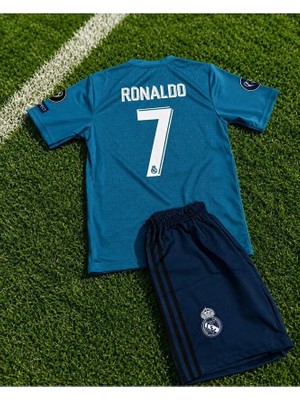 Fair City Reall Madridd Ş.ligi 2017-18 Sezon Cristiano Ronaldo Çocuk Forması (Turkuaz)