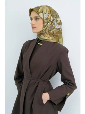 Vakko Armine Ipek Eşarp 2026 Yaz - 9500-50 Kahve Haki Twill