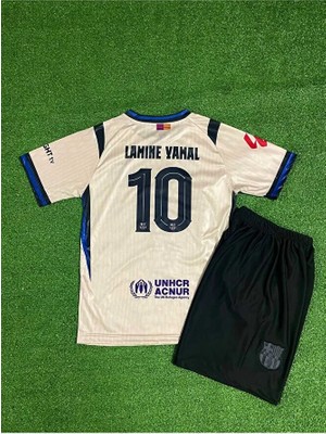 Fair City F.c Barcelona 2025/26 Yeni Sezon Lamine Yamal Deplasman Çocuk Forması (Krem)