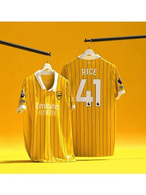 Fair City Arsenal 2024-25 Sezonu Özel Konsept Declan Rice Forması (Yellow)