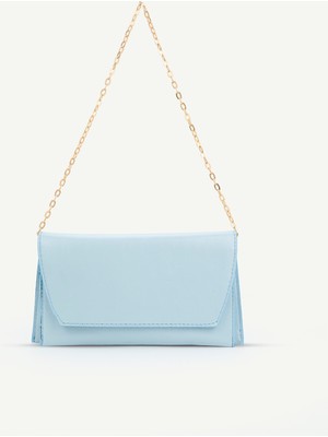 Beshora Mavi Matias Zincir Askılı Kadın El ve Omuz Çantası – Şık Portföy Clutch
