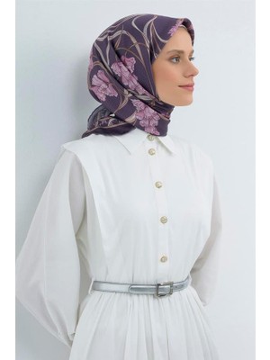 Vakko Armine Ipek Eşarp 2026 Yaz - 9512-07 Mor Twill