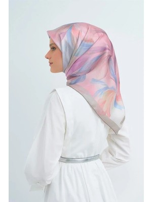 Vakko Armine Ipek Eşarp 2026 Yaz - 9519-86 Soft Pudra Taş Twill