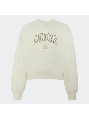 Adidas Collegiate V-Neck Çocuk Beyaz Sweatshirt (KS5136)