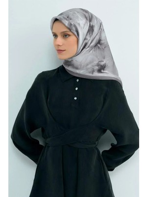 Vakko Armine Ipek Eşarp 2026 Yaz - 9515-86 Gümüş Twill