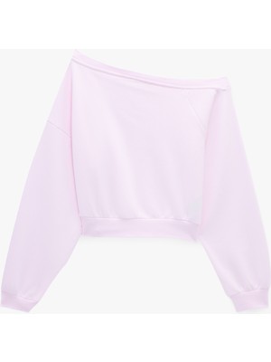 Koton Uzun Kollu Üç Iplik Asimetrik Kayık Yaka Omzu Açık Sweatshirt