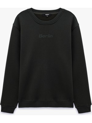 Koton Üç Iplik Şardonlu Regular Fit Baskılı Bisiklet Yaka Uzun Kollu Sweatshirt