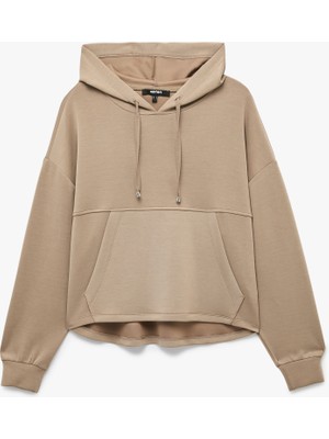 Koton Regular Fit Modal Kumaş Uzun Kollu Kapüşonlu Kanguru Cepli Sweatshirt