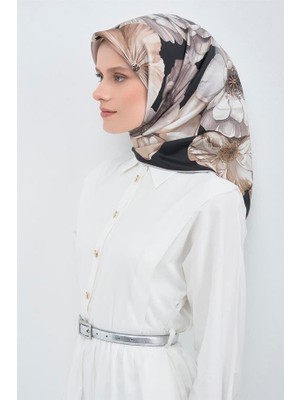 Vakko Armine Ipek Eşarp 2026 Yaz - 9503-07 Siyah Taş Sura