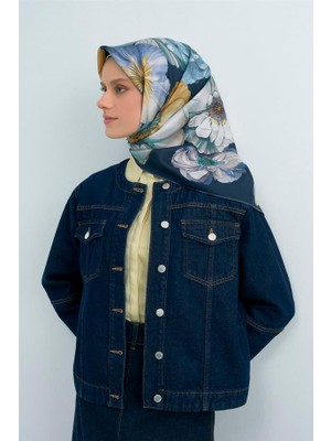 Vakko Armine Ipek Eşarp 2026 Yaz - 9503-82 Lacivert Twill