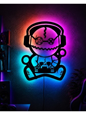 teknokutum Tekno Kutum Kişiye Özel Isimli LED Oyuncu Tablosu, Gaming Gamer Odası Duvar Dekoru, Renk Seçenekli Işıklı Duvar Süsü, Oyuncuya Özel Hediye