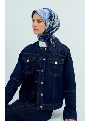 Vakko Armine Ipek Eşarp 2026 Yaz - 9516-06 Lacivert Mavi Sura