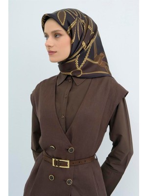 Armine Ipek Eşarp 2026 Yaz - 9531-85 Kahverengi Twill