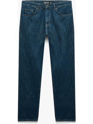 Koton Normal Bel Cepli Pamuklu Rahat Kalıp Vintage Straight Jean Pantolon