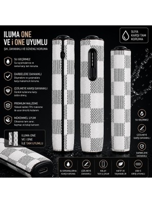 Zigver Iqos Iluma One Desenli Kılıf Kareli Beyaz Kılıf(Sadece Kılıftır)