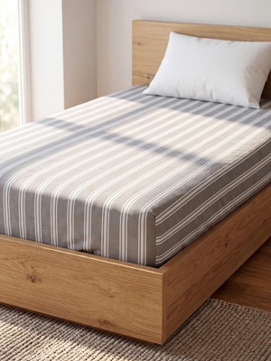LC Waikiki Çizgili Desenli Tek Kişilik Çarşaf  (W6)
