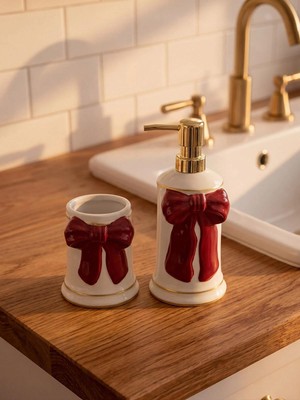 LC Waikiki Fiyonk Figürlü Seramik Banyo Seti 2 Li  (W6)