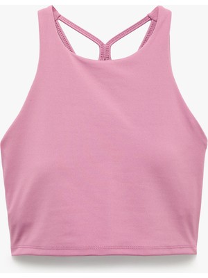 Koton Slim Fit Ip Askılı Kolsuz Sırt Detaylı Kaplı Sporcu Sütyeni