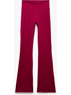 Koton Yüksek Bel Slim Fit Dikiş Detaylı Spor Ispanyol Paça Tayt