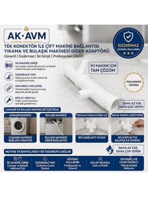 Ak Avm Tek Çatallı Lavabo Gideri Makine Çıkışlı Esnek Lavabo Sifonu Gider Borusu