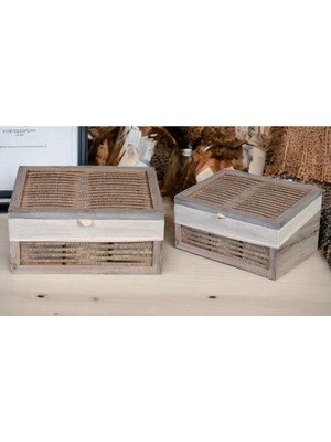 Woodluck Ahşap Hasır Görünümlü Ekmeklik Yıkanabilir Kumaşlı (Rustik Meşe)