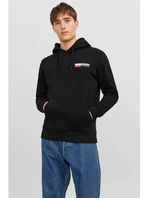 Jack & Jones Jjecorp Logo Sweat Hood P Siyah Erkek Sweatshirt