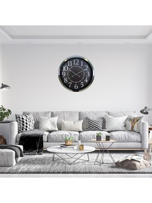 Gees Global Silver Elegance Dekoratif 60 x 60 cm Metal Duvar Saati