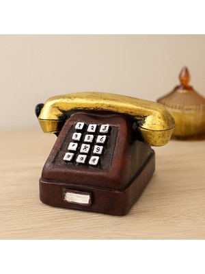 Enco Store Ankesörlü Telefon Dekoratif Biblo - Reçine 9.5x9.5 cm