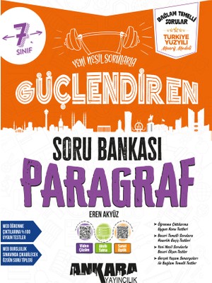 Ankara Yayıncılık Ankara 7. Sınıf Paragraf Güçlendiren Soru Bankası Bağlam Temelli