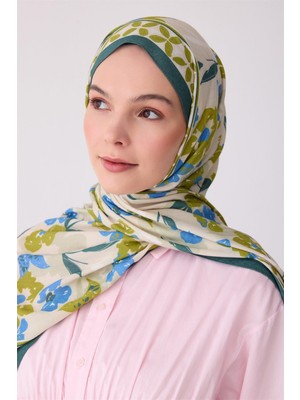 Vakko Belli Fresh Viona Şal - 3203-22 Yeşil Mavi