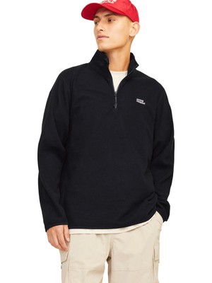 Jack & Jones Jjecorp Logo  Fleece Quar Siyah Erkek Polar Sweatshirt