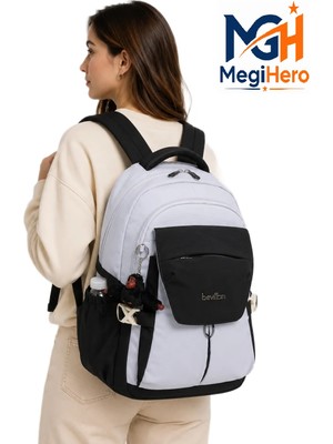 MegiHero Günlük Sırt Çantası Unisex Çok Bölmeli Okul Çantası 2601